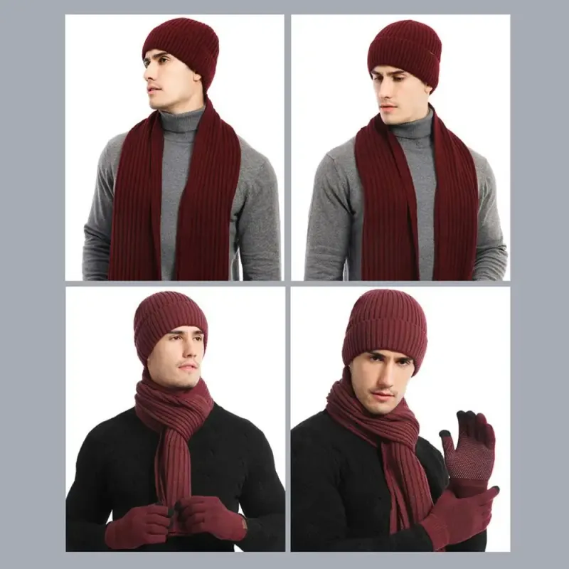 Winter Beanie Scarf Gloves 3-in-1 Set 5