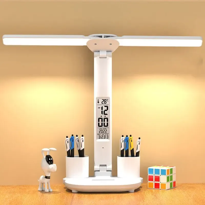 LED Clock Desk Lamp with USB Charger 2