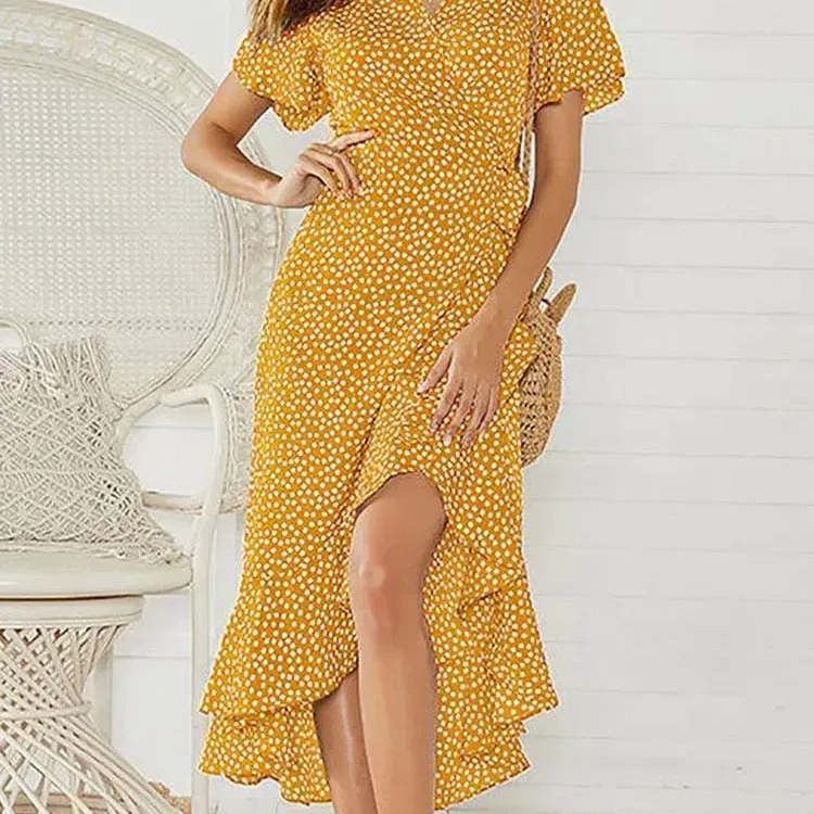 Floral Boho Chiffon Maxi Dress 3