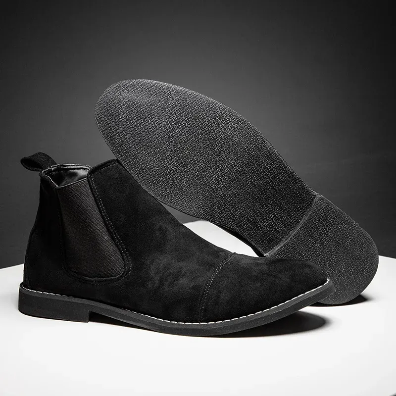 Men's Suede Chelsea Boots Slip-On 5