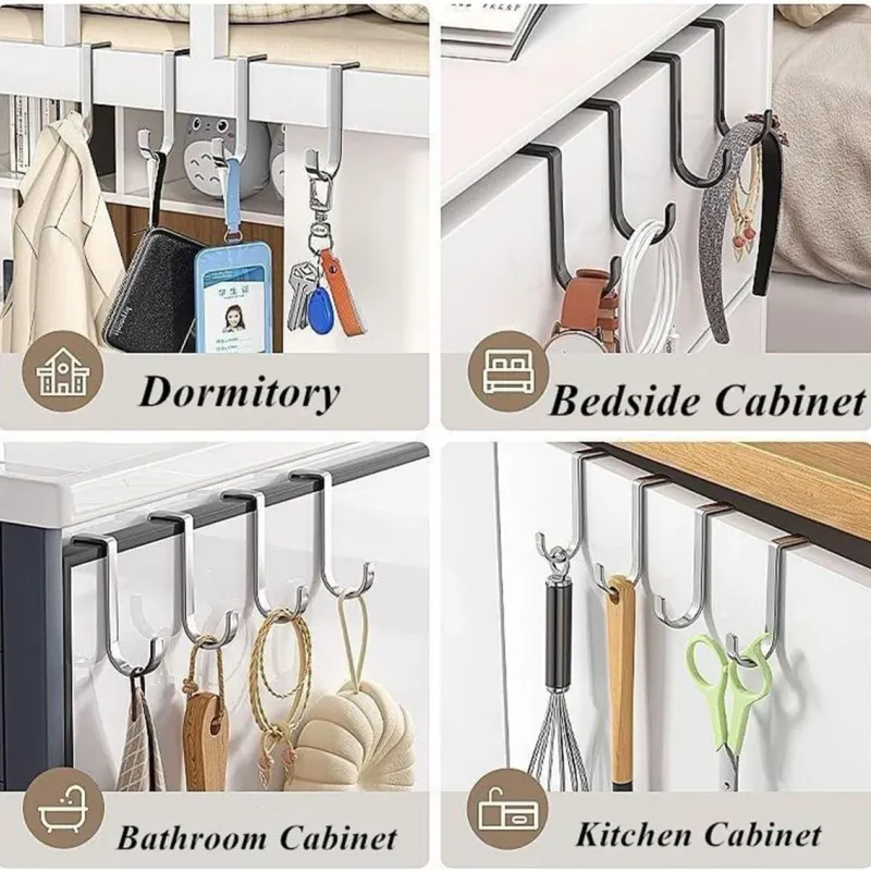 Stainless Steel Over The Door Hooks 5 Pack 5