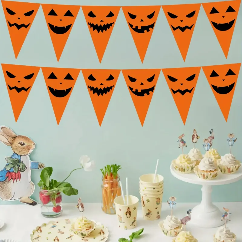 Halloween Pumpkin Pennant Banner 6