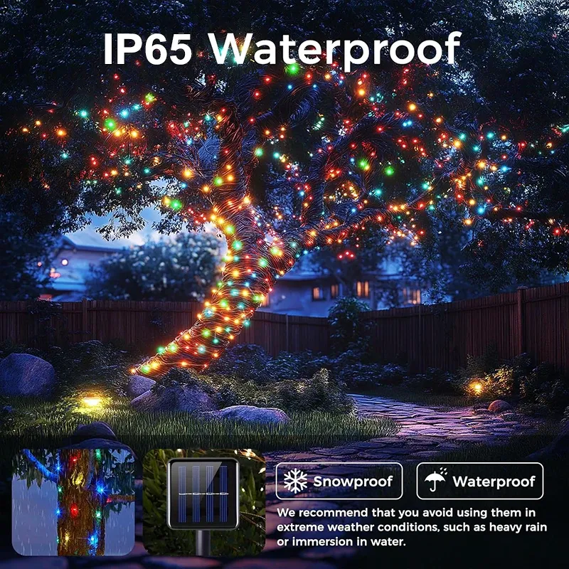 Solar LED String Lights - 8 Modes Waterproof 6