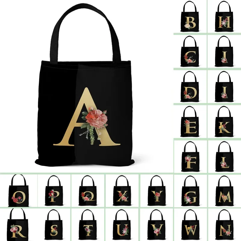 Personalized Canvas Tote Bag with Letter Printing 1
