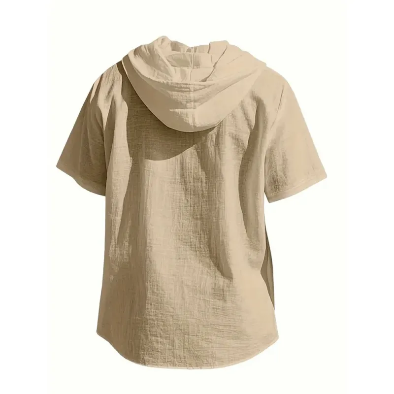Cotton Linen Hooded Shirt 5