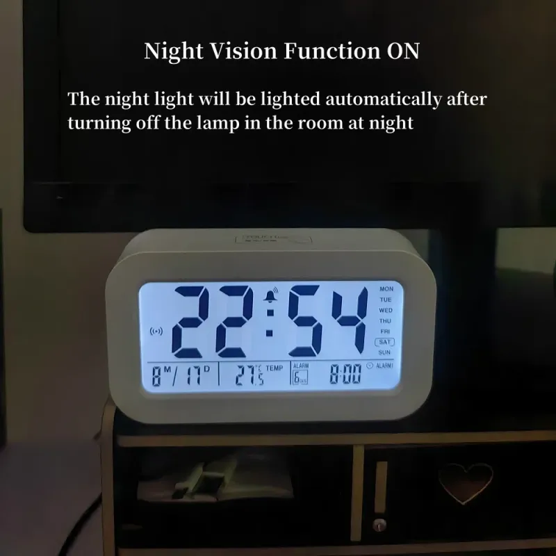 LCD Digital Alarm Clock with Temp 2