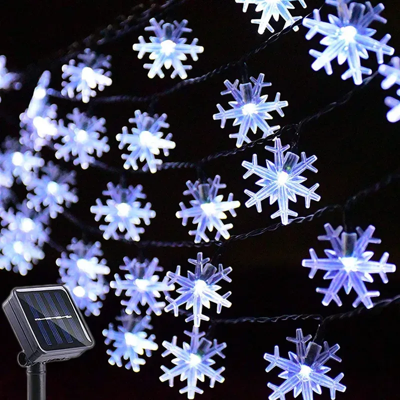 Сонячні LED-лампочки‑феї у вигляді сніжинки 2