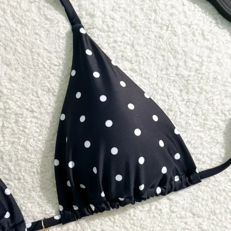 Polka Dot 2-Piece Bikini Set Black & White 4