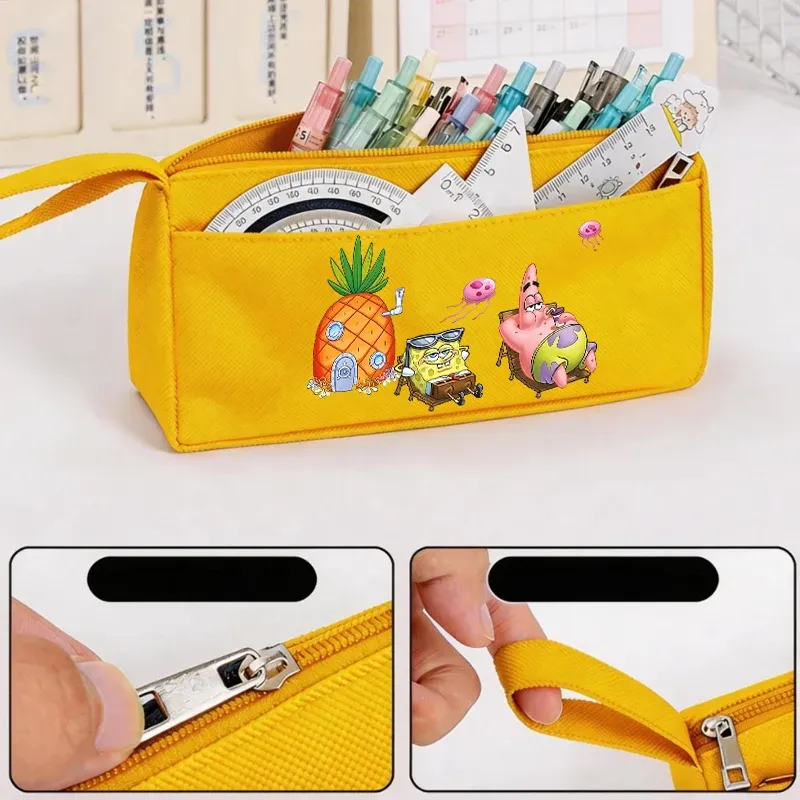 SpongeBob SquarePants Girl Boy Pencil Case Pen Bag Large Capacity Organizer Pouch Student Back To School Supplie Stationery Gift 1