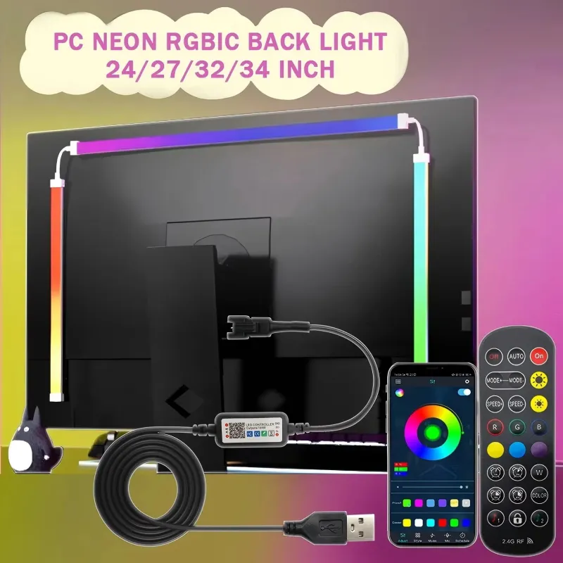 RGBIC Gaming Monitor Backlight with Music Sync 1