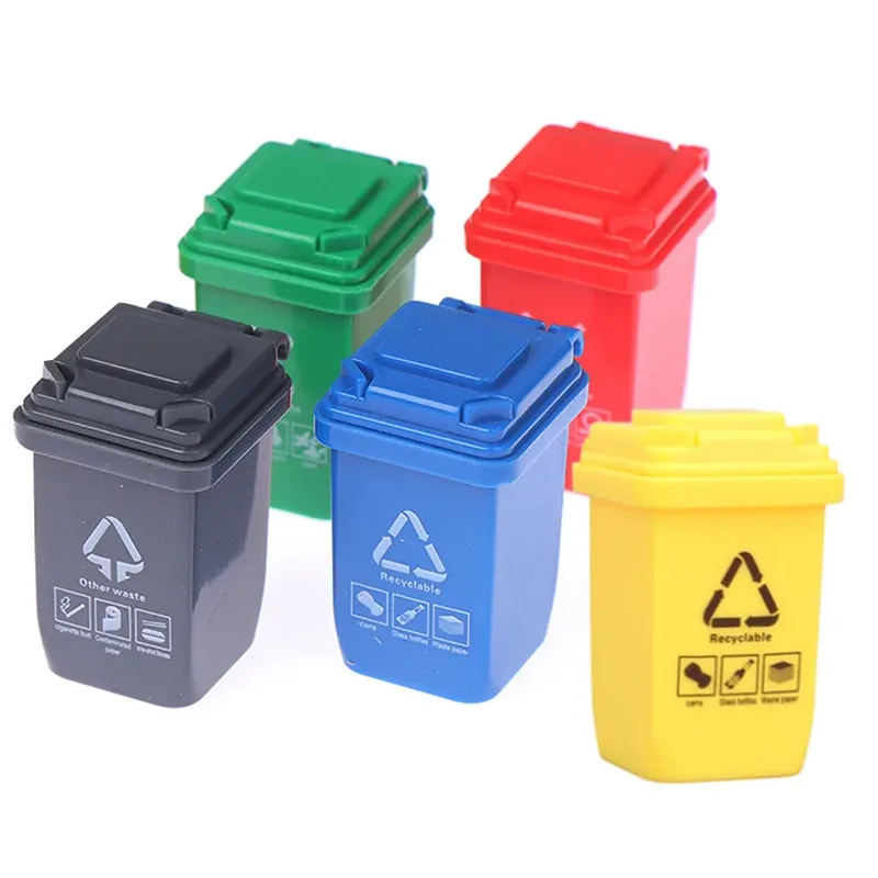 Miniature Dollhouse Trash Can Set 2