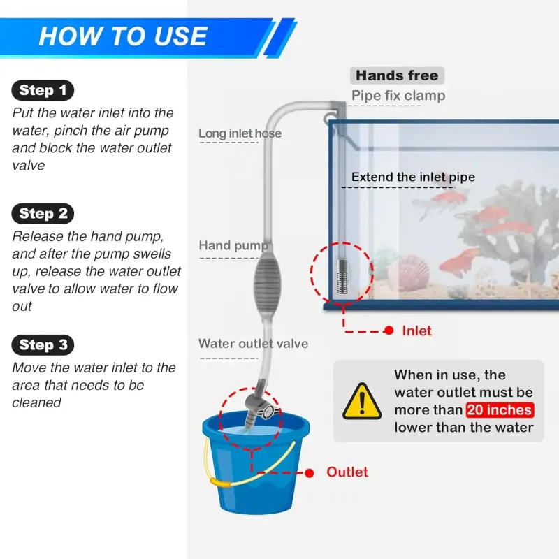 Aquarium Siphon Pump Gravel Cleaner 3