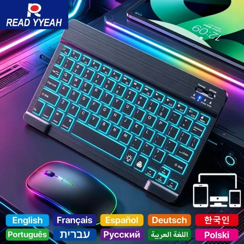 RGB Backlit Bluetooth Keyboard Mouse Combo 1