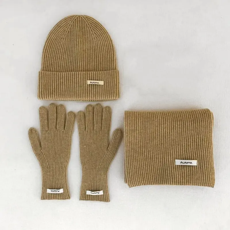 Red Winter Hat Scarf Gloves Set 6