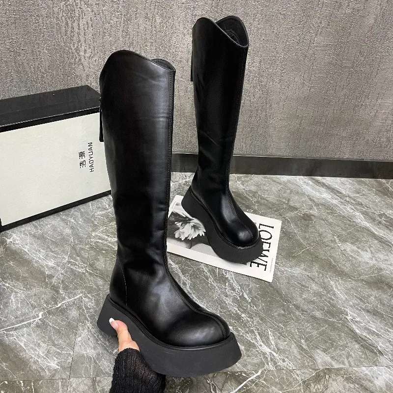Women's Platform Knee-High Boots Zipper 4