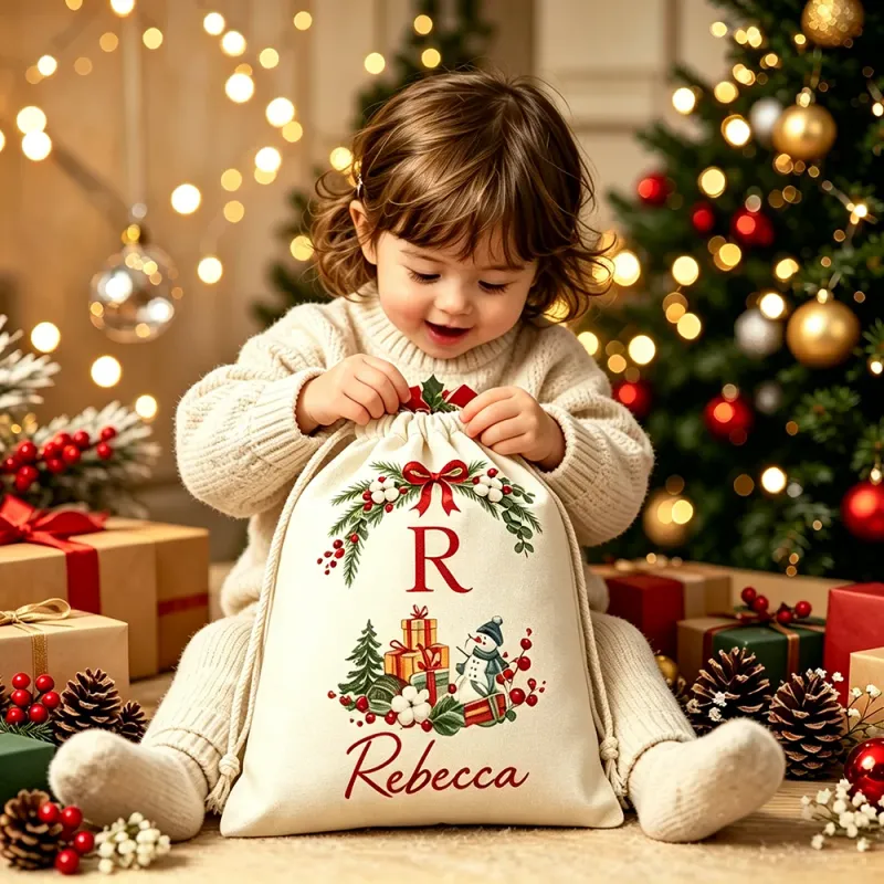 Personalized Santa Christmas Gift Bag 2