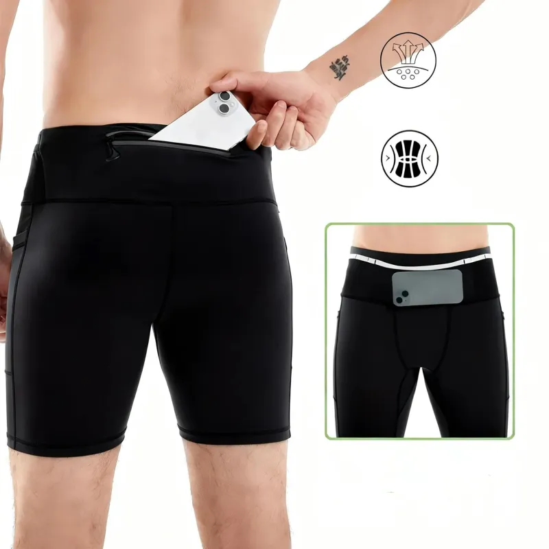 Men's 6-Pocket Compression Running Shorts 5
