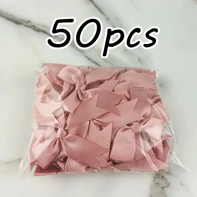 1" Pink Satin Ribbon Bows (50pcs) 5