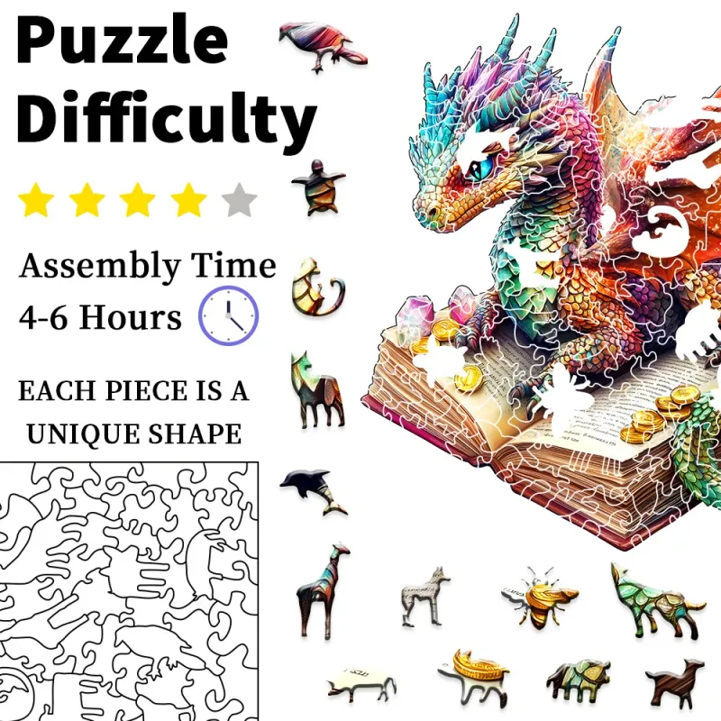 3D Dragon Wooden Puzzle Brain Teaser 3