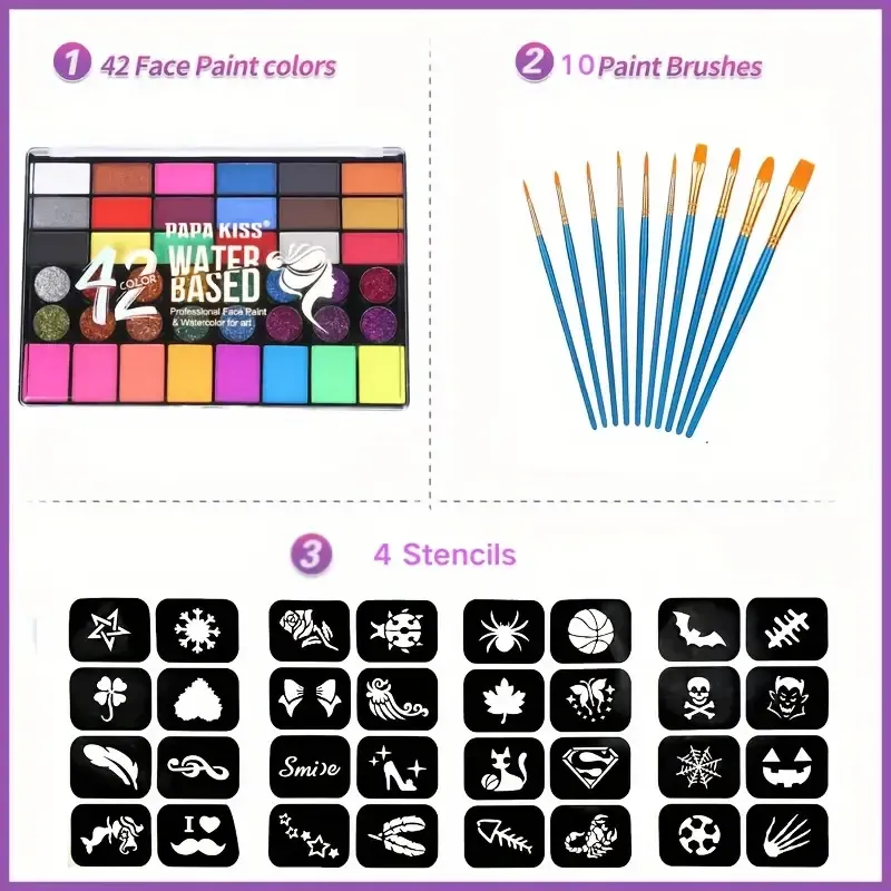 42 Color Neon Face & Body Paint Set 2