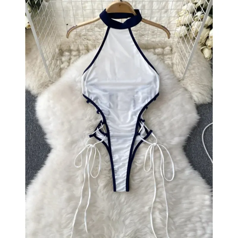 Sexy Halter Playsuit with Lace-Up 1