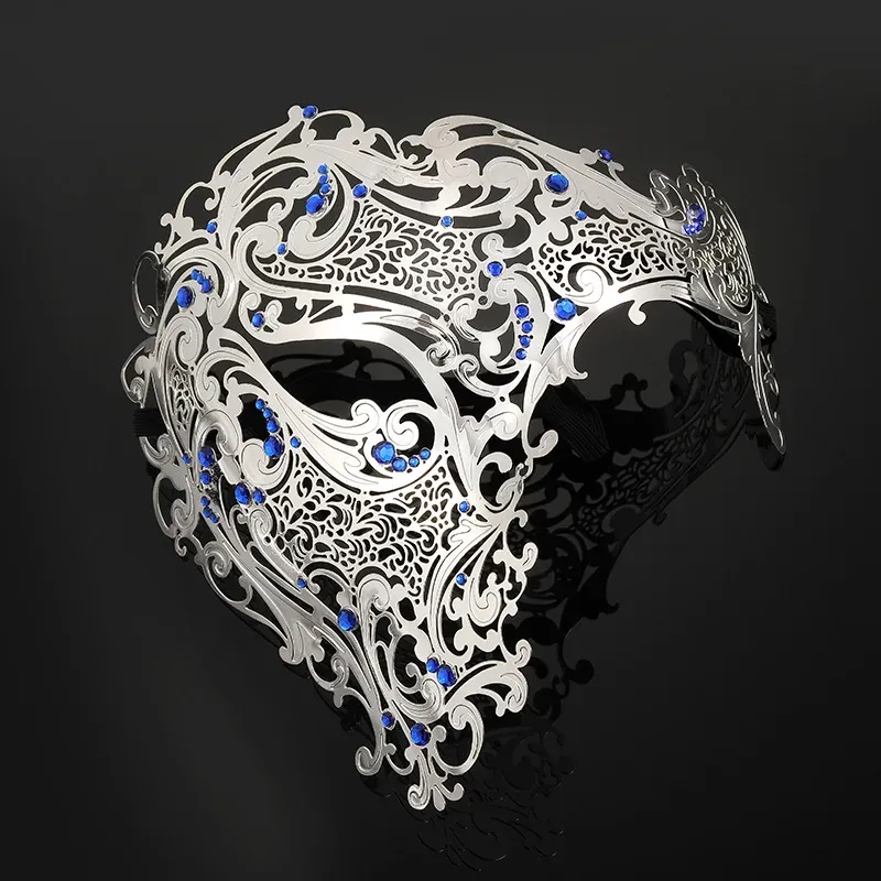 Black Gold Skull Metal Half Face Mask 3