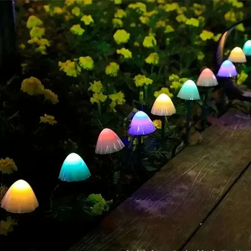 10-Pack Solar Mushroom Pathway Lights 6