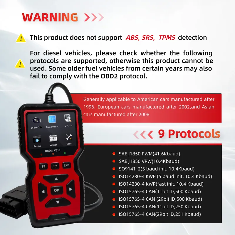V519 OBD2 Car Diagnostic Scanner 7