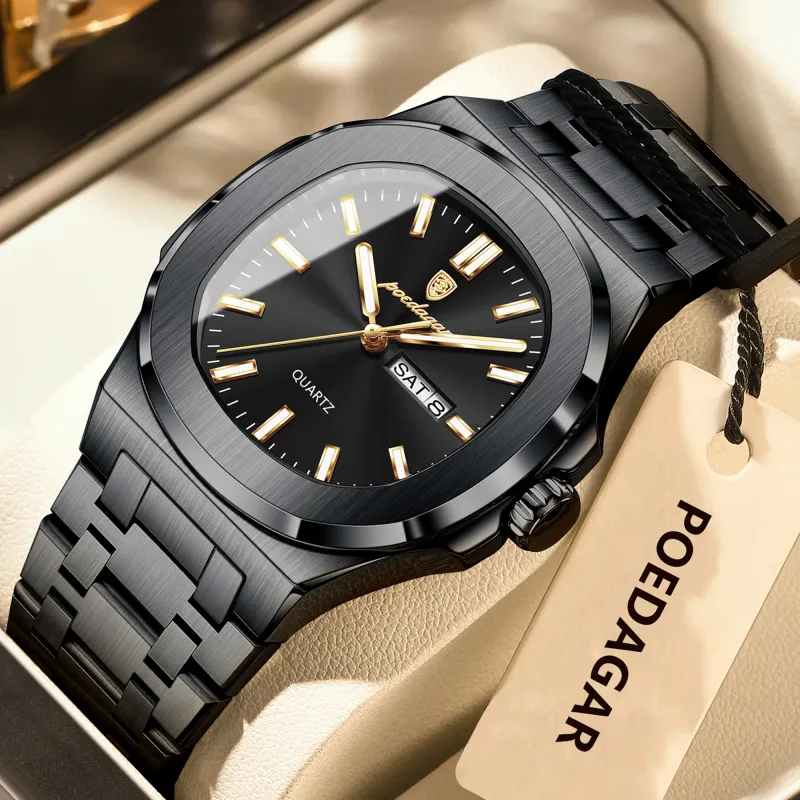 POEDAGAR Luxury Square Men's Watch 2