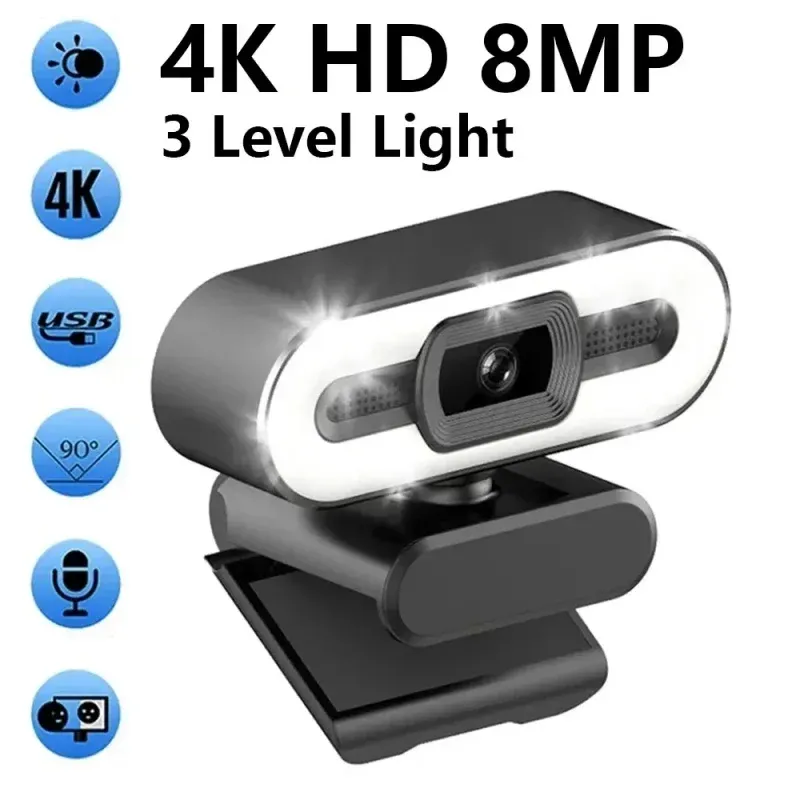 HD Webcam with Mic & Light 3