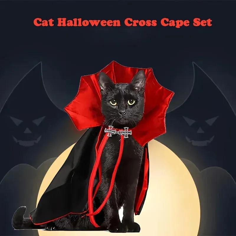 Vampire Cat Halloween Costume Set 1