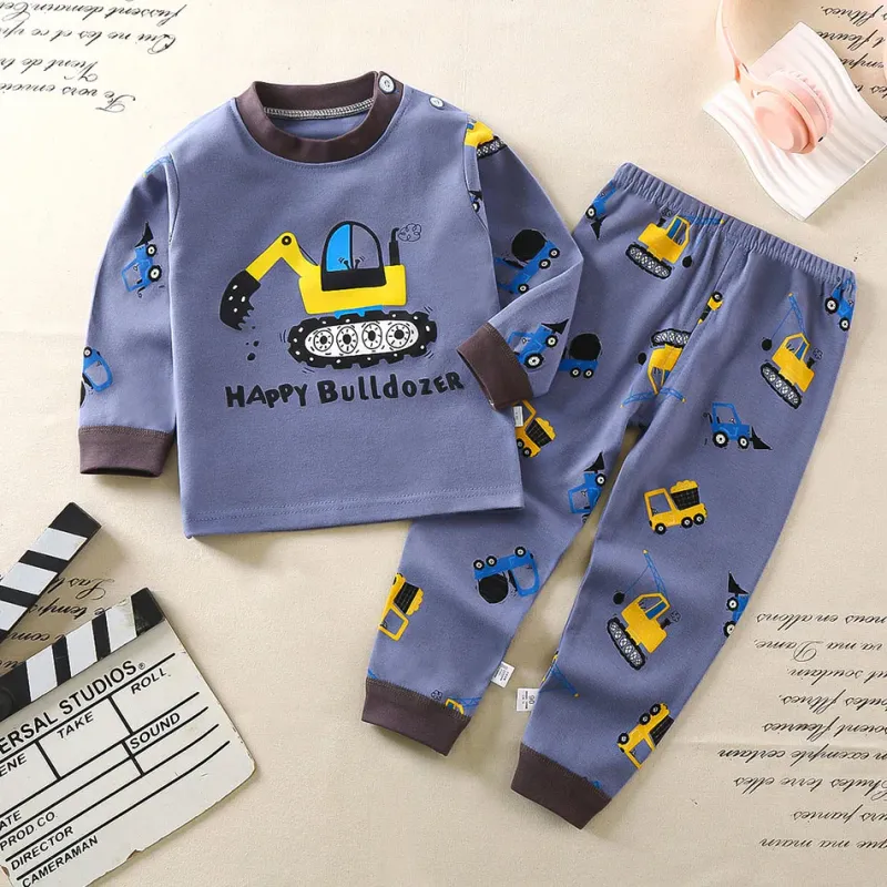Kids Cotton Pajamas Set Cartoon 6