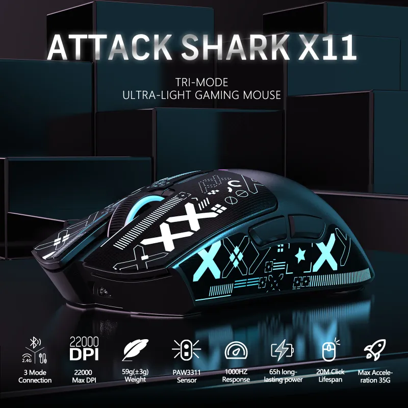 Attack Shark X11 Lightweight Wireless Gaming Mouse 2