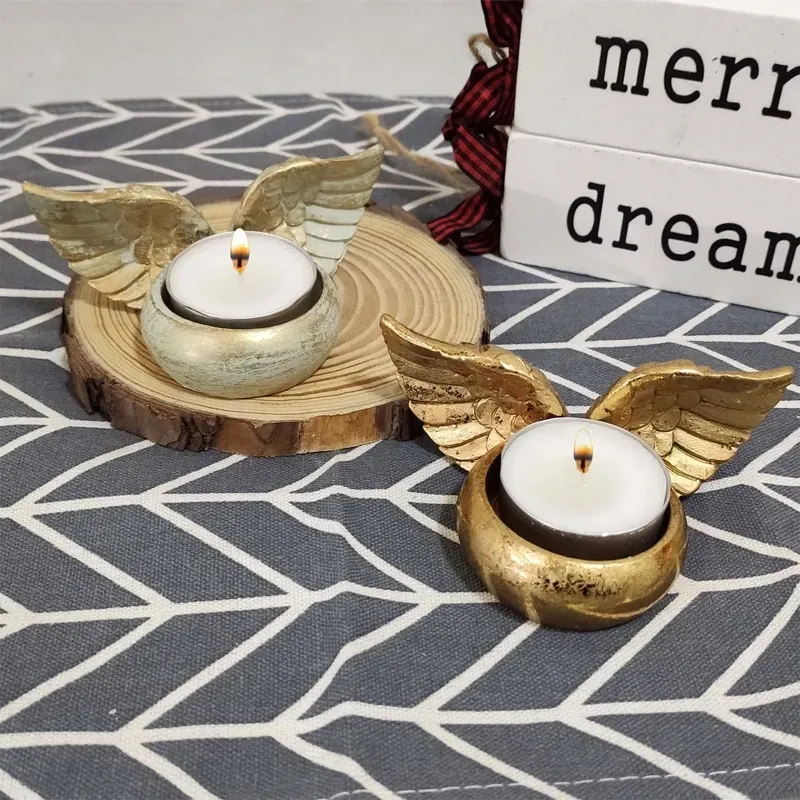 Angel Wings Resin Candlestick Holder 4