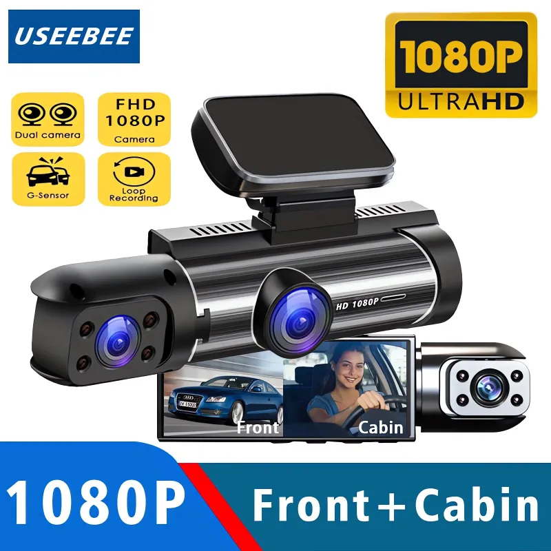 Dual Lens HD Dash Cam with Cabin View 1