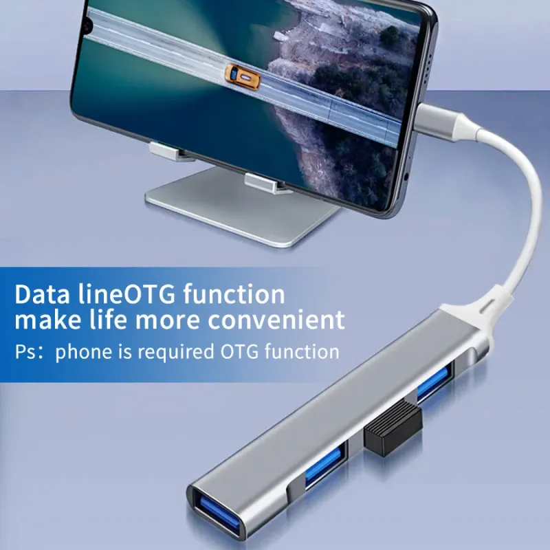4-Port USB-C Hub with OTG 4