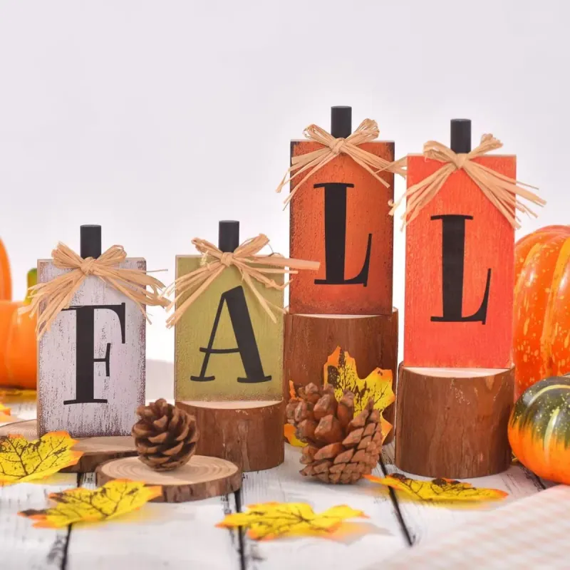 Rustic Farmhouse Fall Signs Block Set 2