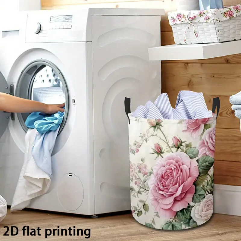 Pink Roses Laundry Hamper 6