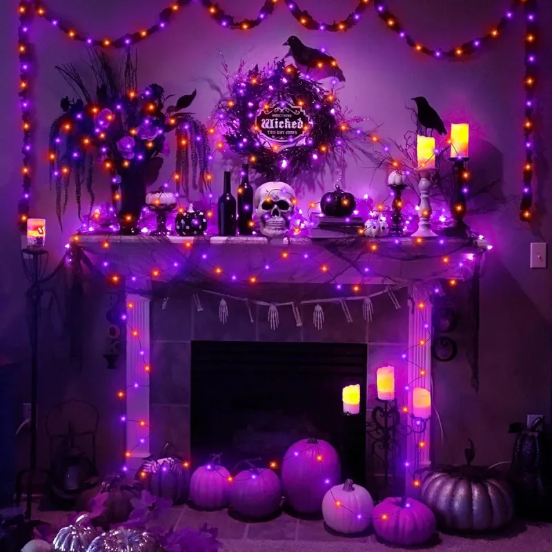 Purple Orange Halloween LED Fairy Lights 4