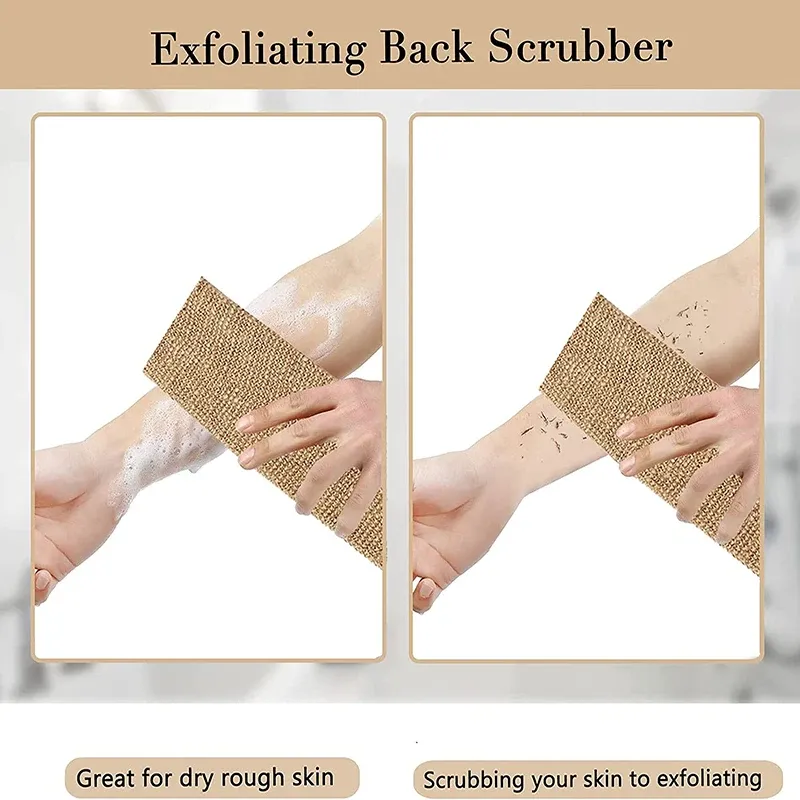 Hemp Jute Exfoliating Back Scrubber Set 4
