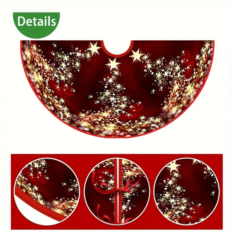 Gold Star Christmas Tree Skirt 6