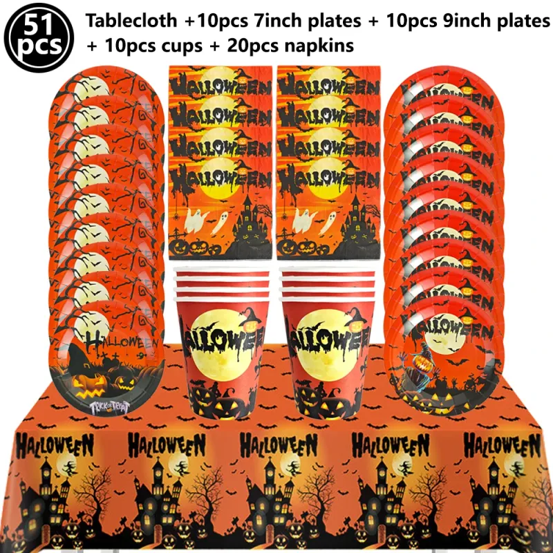 Halloween Disposable Tableware Party Set 2