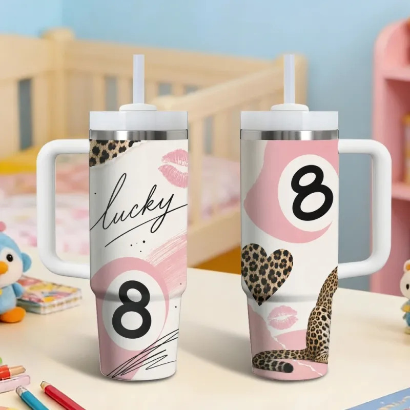 Pink Leopard Print Insulated Tumbler 2