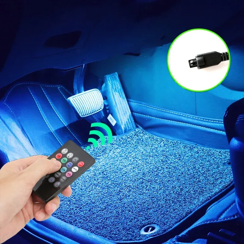 Neon LED Car Footwell Lights Kit 5
