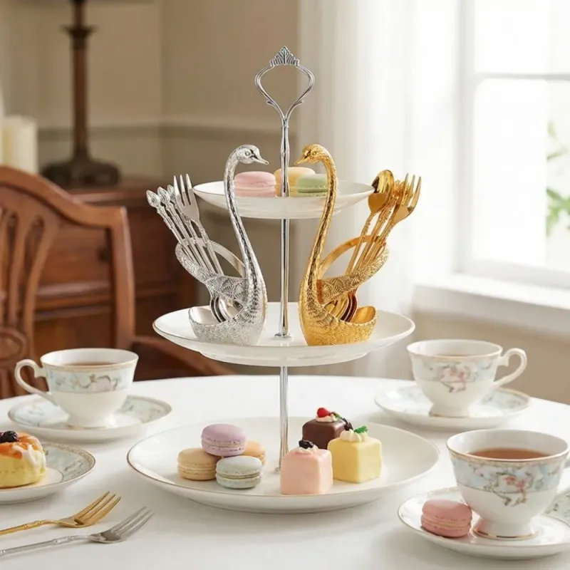 Elegant Swan Tableware Set 3