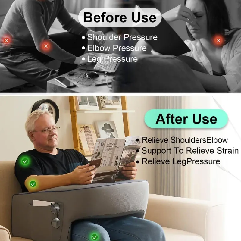 Memory Foam Lap Desk Pillow with Armrests 2