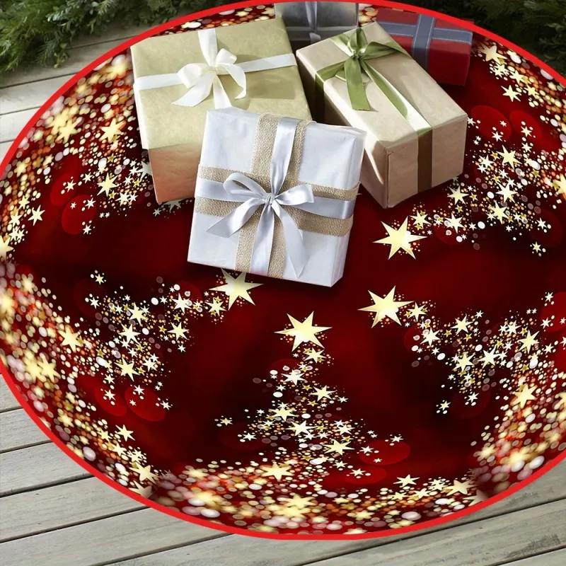 Gold Star Christmas Tree Skirt 4