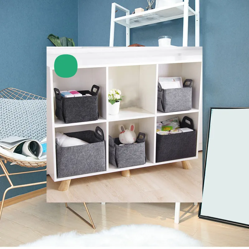 Medium Grey Felt Storage Basket 2