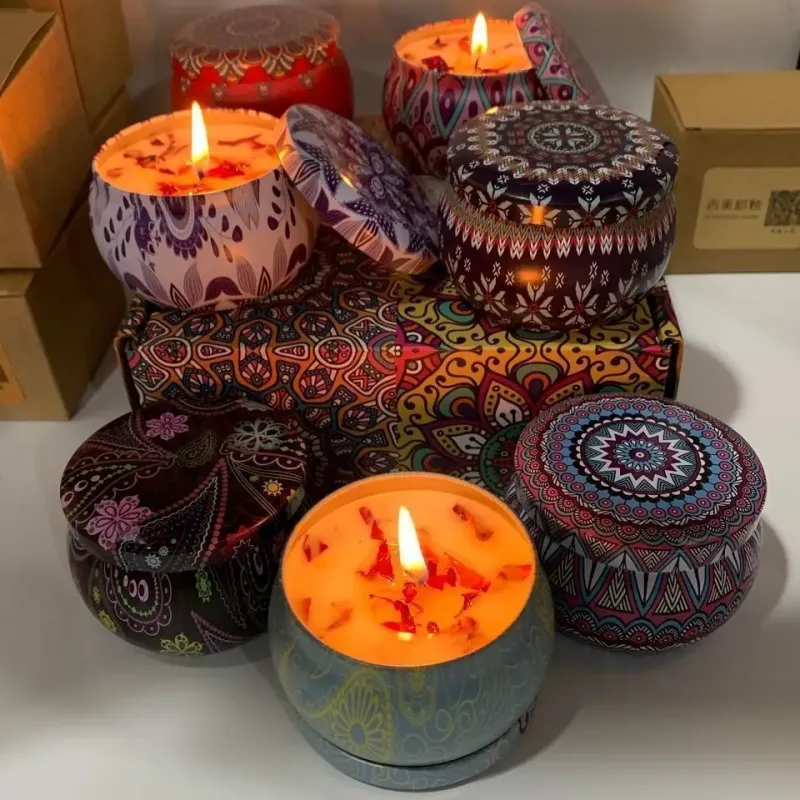 Vintage Can Soy Wax Flower Candle 5