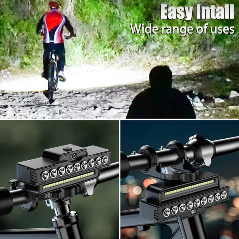 9 LED Bike Light Set - 1600LM Front & 200LM Rear 4